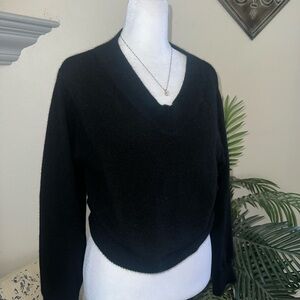 Fox Korea Vintage Black V-Neck Soft Sweater Jumper